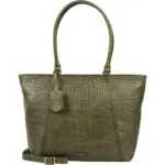 Burkely Dames Leren Laptoptas Tote 15.6 inch Cool Colbie Groen Voorkant