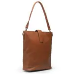 Plevier Dames Leren Laptoptas Structure Bow Cognac 15.6 inch Voorkant