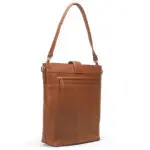 Plevier Dames Leren Laptoptas Structure Bow Cognac 15.6 inch Achterkant