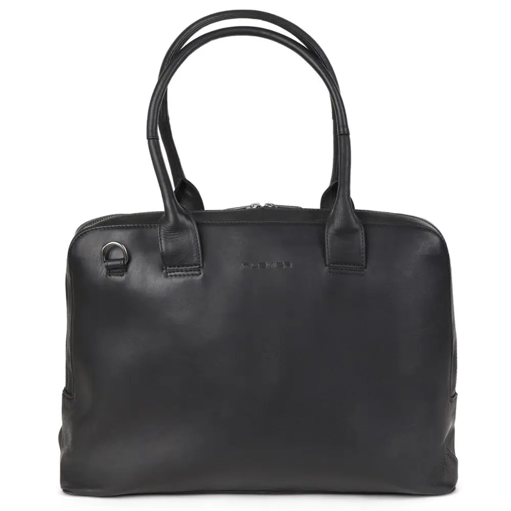 Plevier Dames Leren Laptoptas 15.6 inch Structure Canton Zwart Voorkant Plevier Dames Leren Laptoptas 15.6 inch Structure Canton Zwart Voorkant